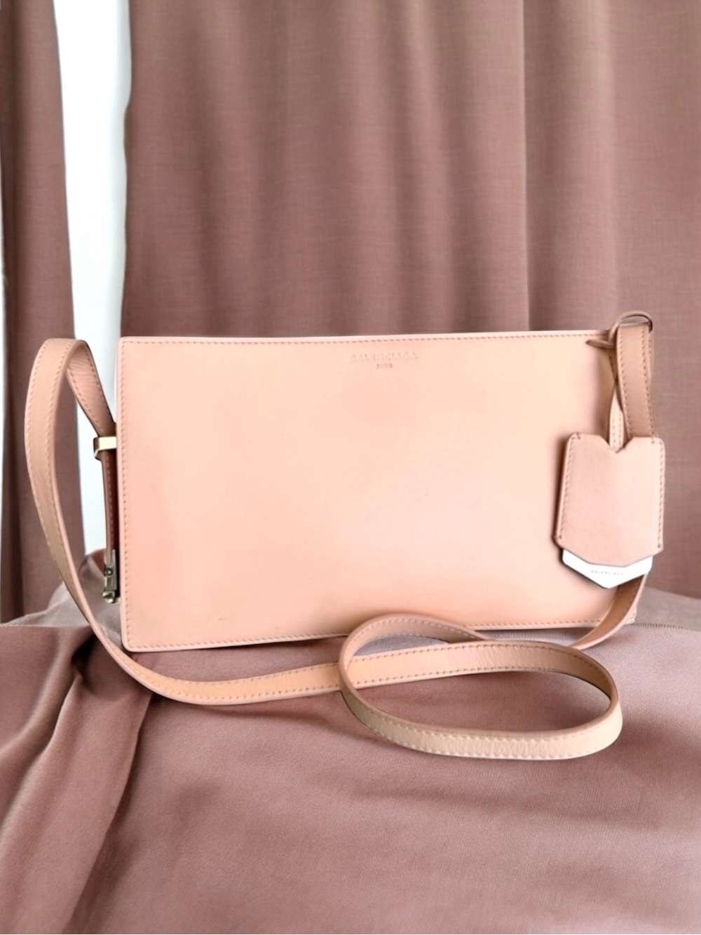 Balenciaga Shoulder Bag Crossbody Light Pink Leather